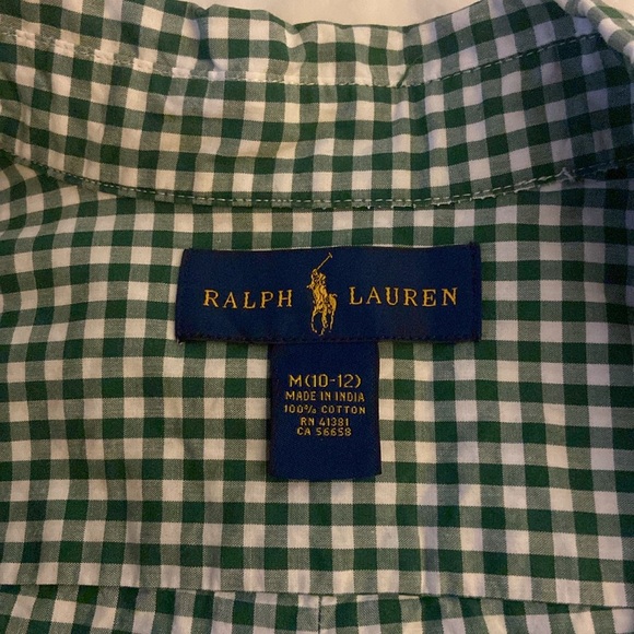 Ralph Lauren green and white gingham button up - Picture 3 of 3